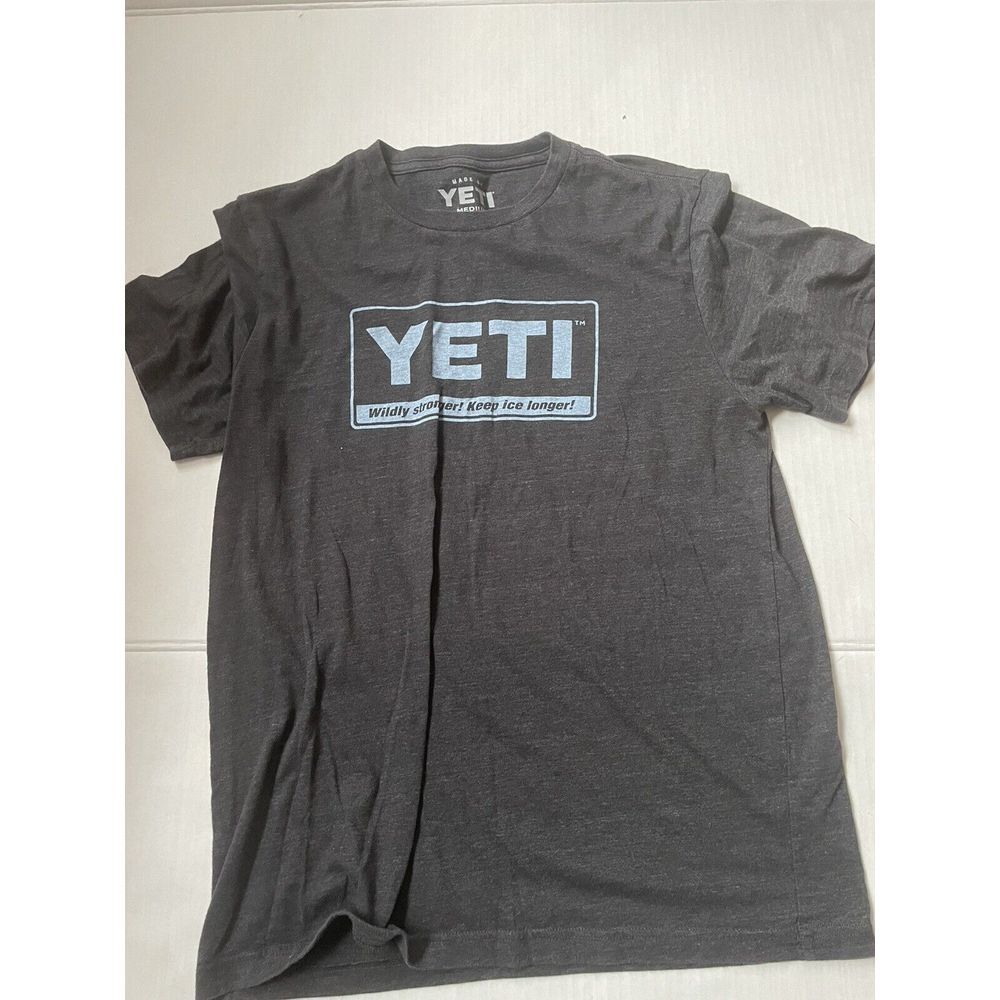 Yeti Coolers Gray Mens Shirt Medium Keep‎ Ice Longer